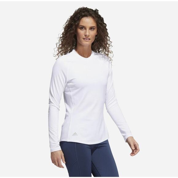 Adidas Women’s White Textured Long Sleeve Crew Golf Tee Size XL - Picture 1 of 14